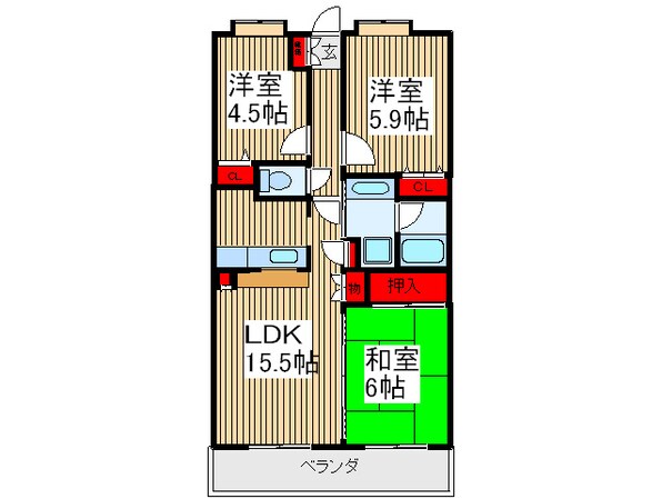 新座四季タウン第２の物件間取画像